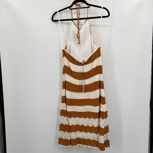 BCBGeneration Sweater Halter Dress in Ivory & Caramel Spice medium - Picture 7 of 9